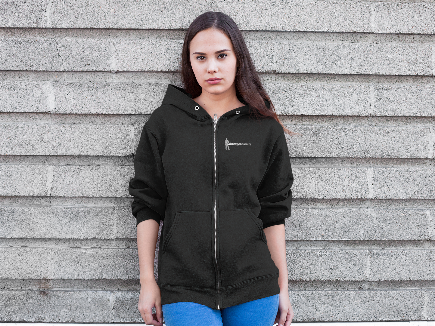 Rainergymnasium - Basic Zip-Hoodie - Dunkel