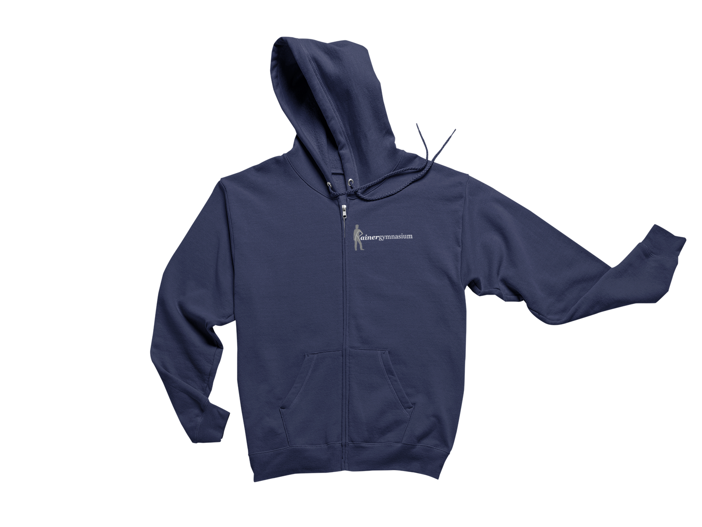 Rainergymnasium - Organic Zip-Hoodie - Dunkel